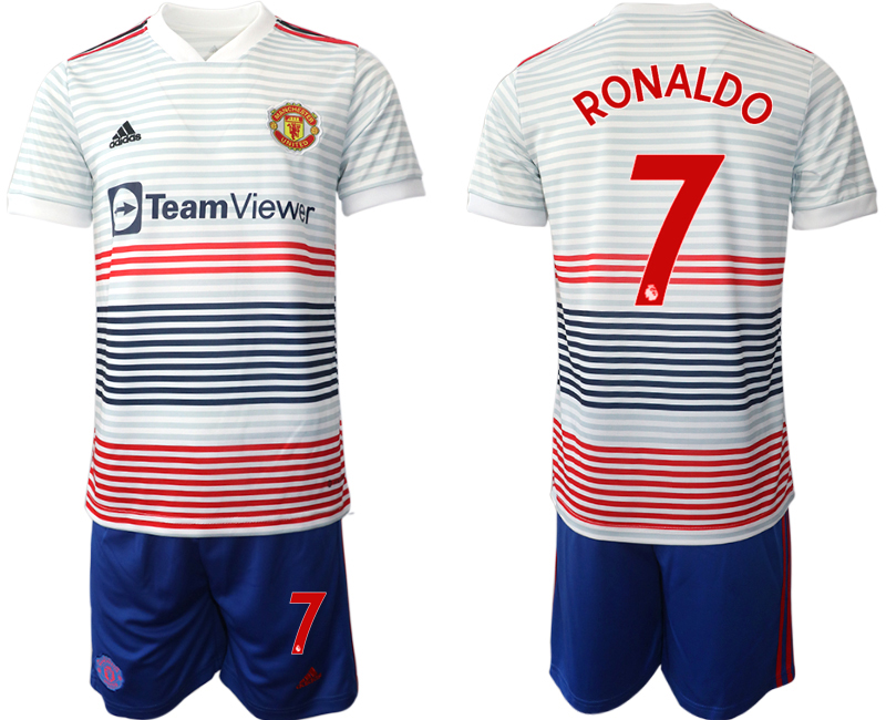 Men 2022-2023 Club Manchester United away white #7 Adidas Soccer Jersey->manchester united jersey->Soccer Club Jersey